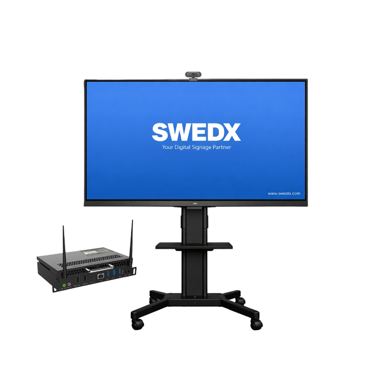 Інтерактивна панель SWEDX 75" (SDST75K7-08 v2), комп. модуль OPS (i5 13th Gen/8/256/W11Pro), камера з мікрофоном, мобільний стенд
